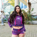 BKJN Cropped Hooded - Barbwire Purple/Pink