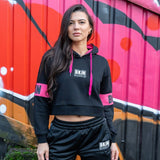 BKJN Cropped Hooded - Black/Pink