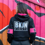 BKJN Cropped Hooded - Black/Pink
