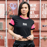 BKJN Croptop T-Shirt - Black/Pink